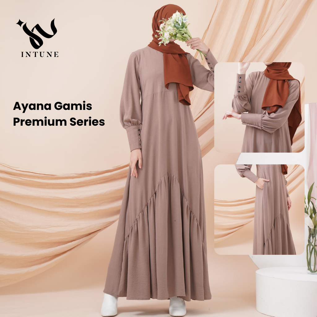 Intune Hijab Ayana Gamis Polos Abaya Premium Simple Elegan & Syar'i