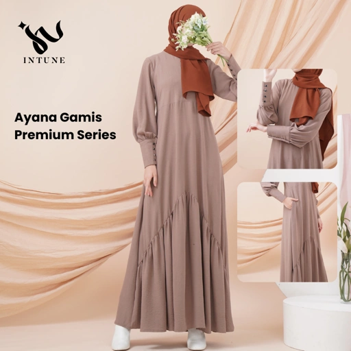 Image of Intune Hijab Ayana Gamis Polos Abaya Premium Simple Elegan & Syar'i