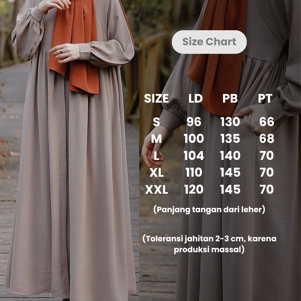 INTUNE HIJAB AISHA GAMIS PREMIUM CRINKLE AIR FLOW ABAYA SIMPLE