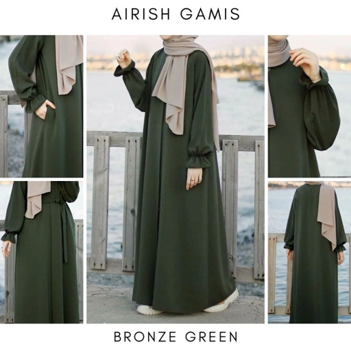 Image of Intune Hijab Airish Gamis Polos Abaya Premium Simple Elegan & Syar'i