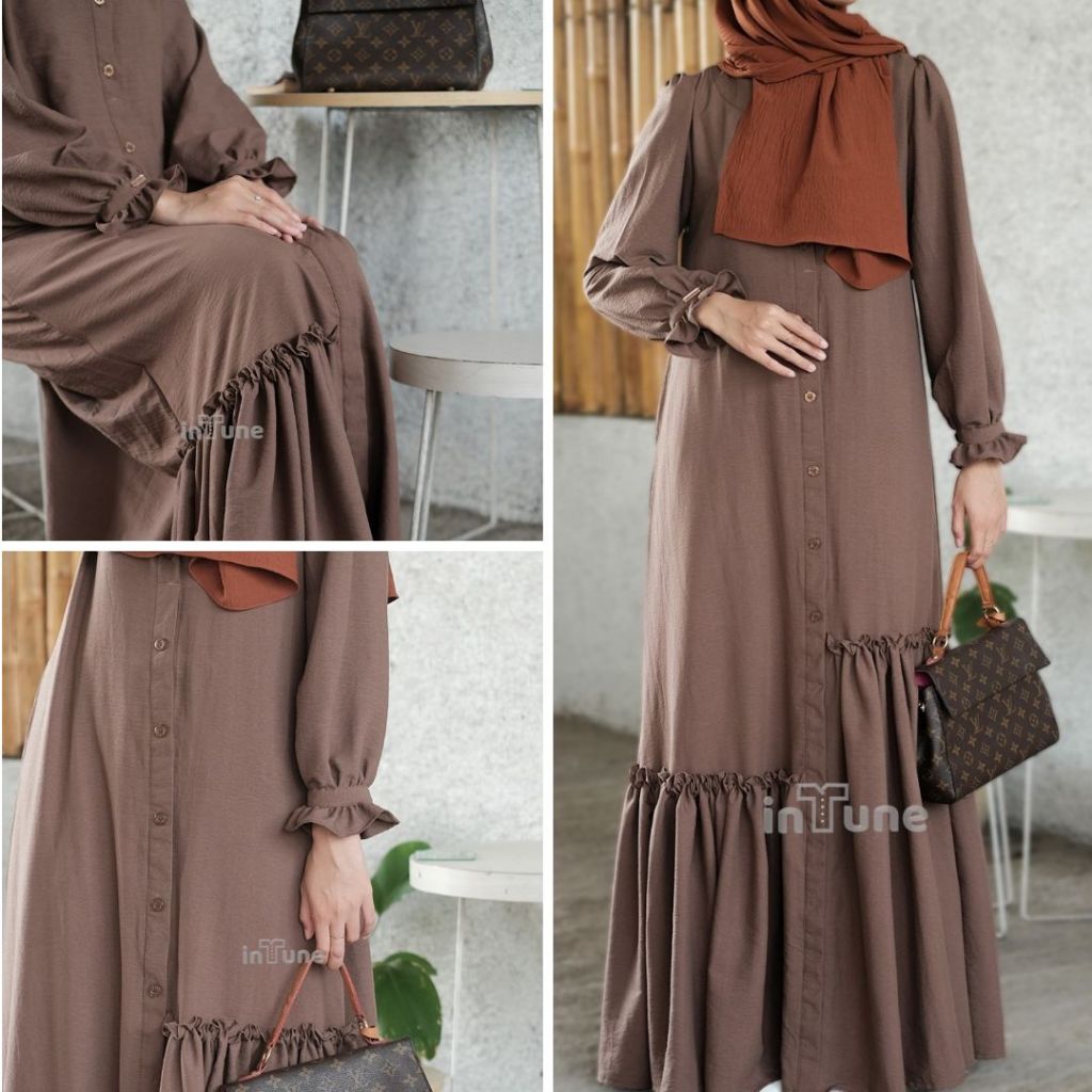 Intune Hijab Danya Gamis Premium Jasmine Air Flow Polos Abaya Simple Elegan & Syar'i
