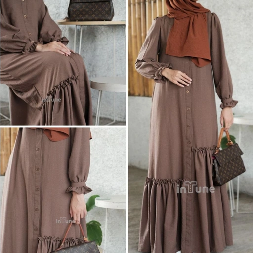 Image of Intune Hijab Danya Gamis Premium Jasmine Air Flow Polos Abaya  Simple Elegan & Syar'i