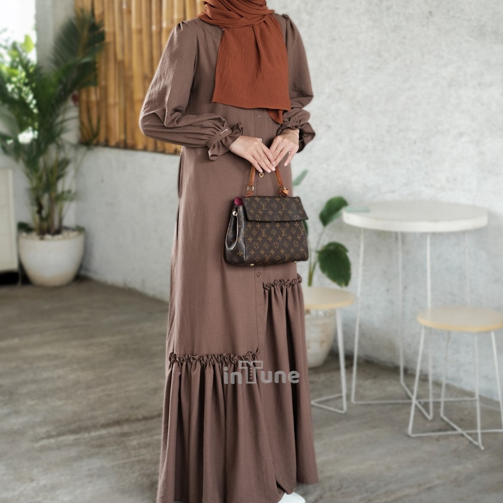 Intune Hijab Danya Gamis Premium Jasmine Air Flow Polos Abaya Simple Elegan & Syar'i