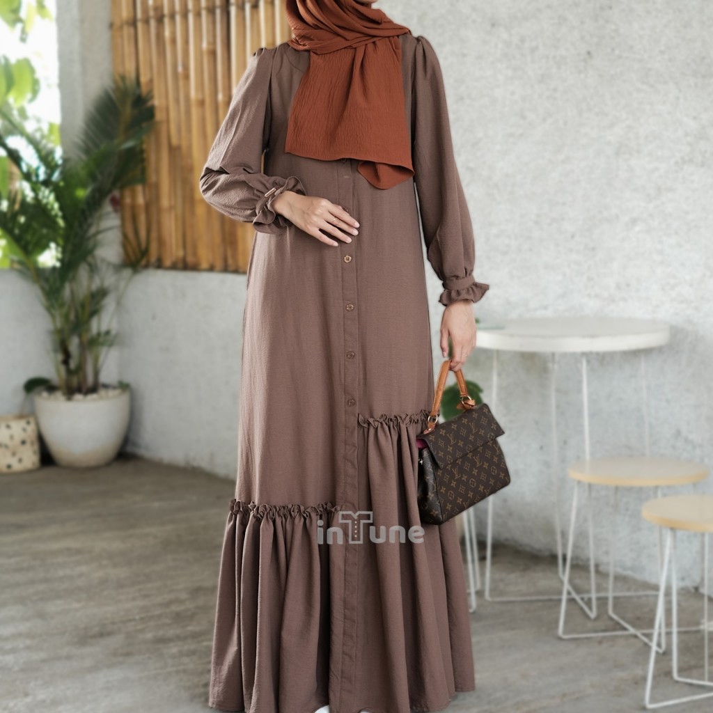 Intune Hijab Danya Gamis Premium Jasmine Air Flow Polos Abaya Simple Elegan & Syar'i