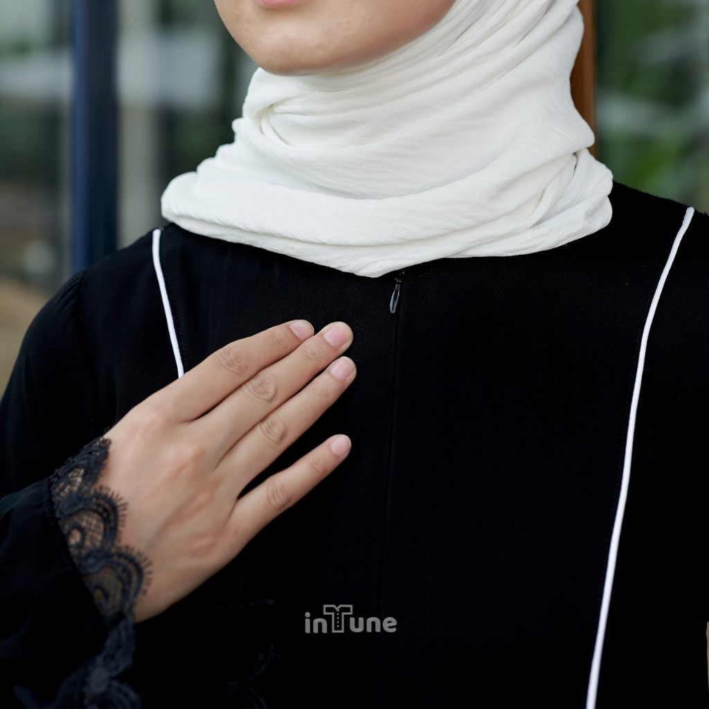 INTUNE HIJAB SHAIMA GAMIS ABAYA JET BLACK ARABIAN