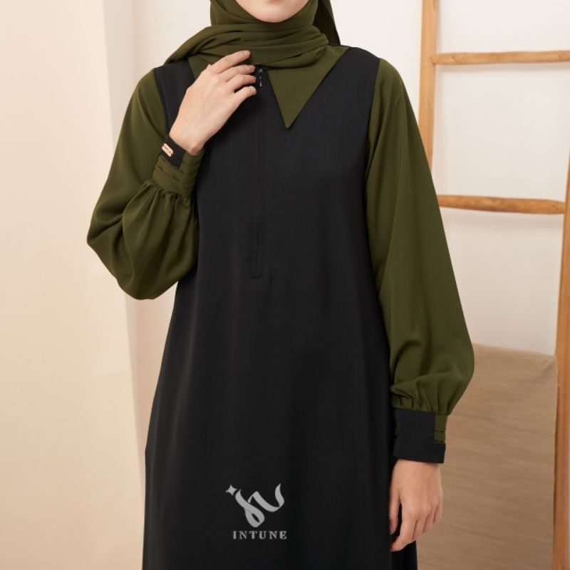 INTUNE HIJAB IQLIMA GAMIS UMROH POLOS PREMIUM KOMBINASI WARNA