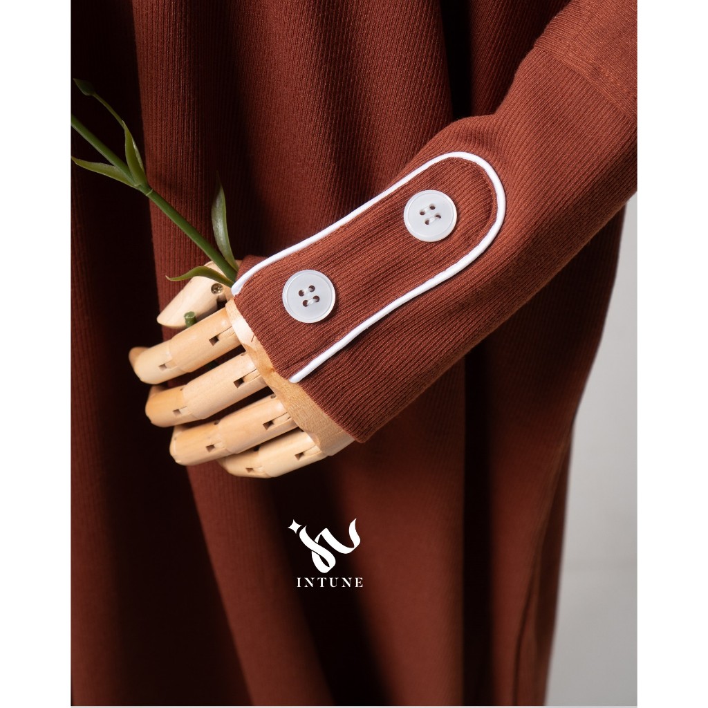 INTUNE HIJAB BAHEERA GAMIS KNIT SNOWY RIB