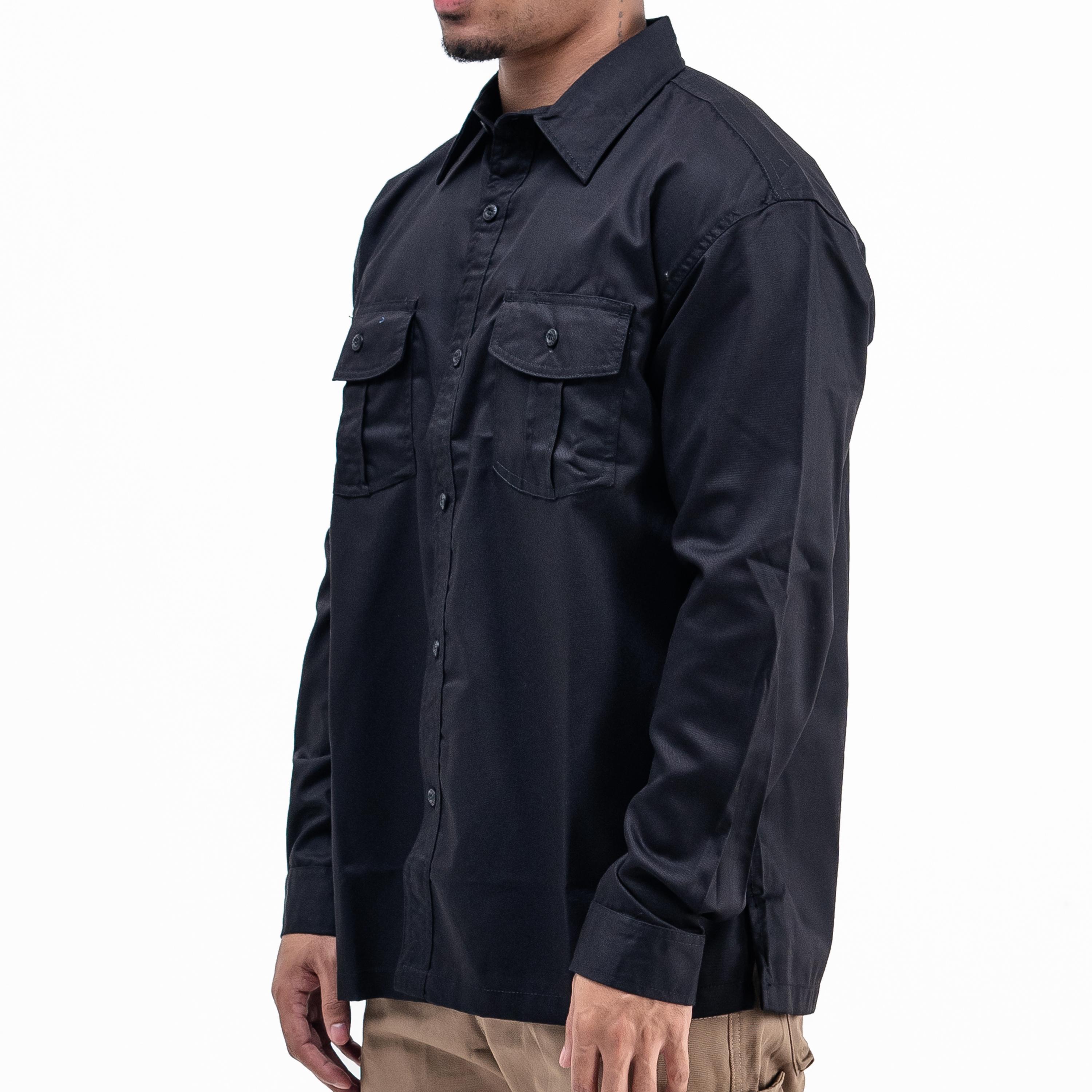 BASIC BLACK LS - Workshirt Basic Regular