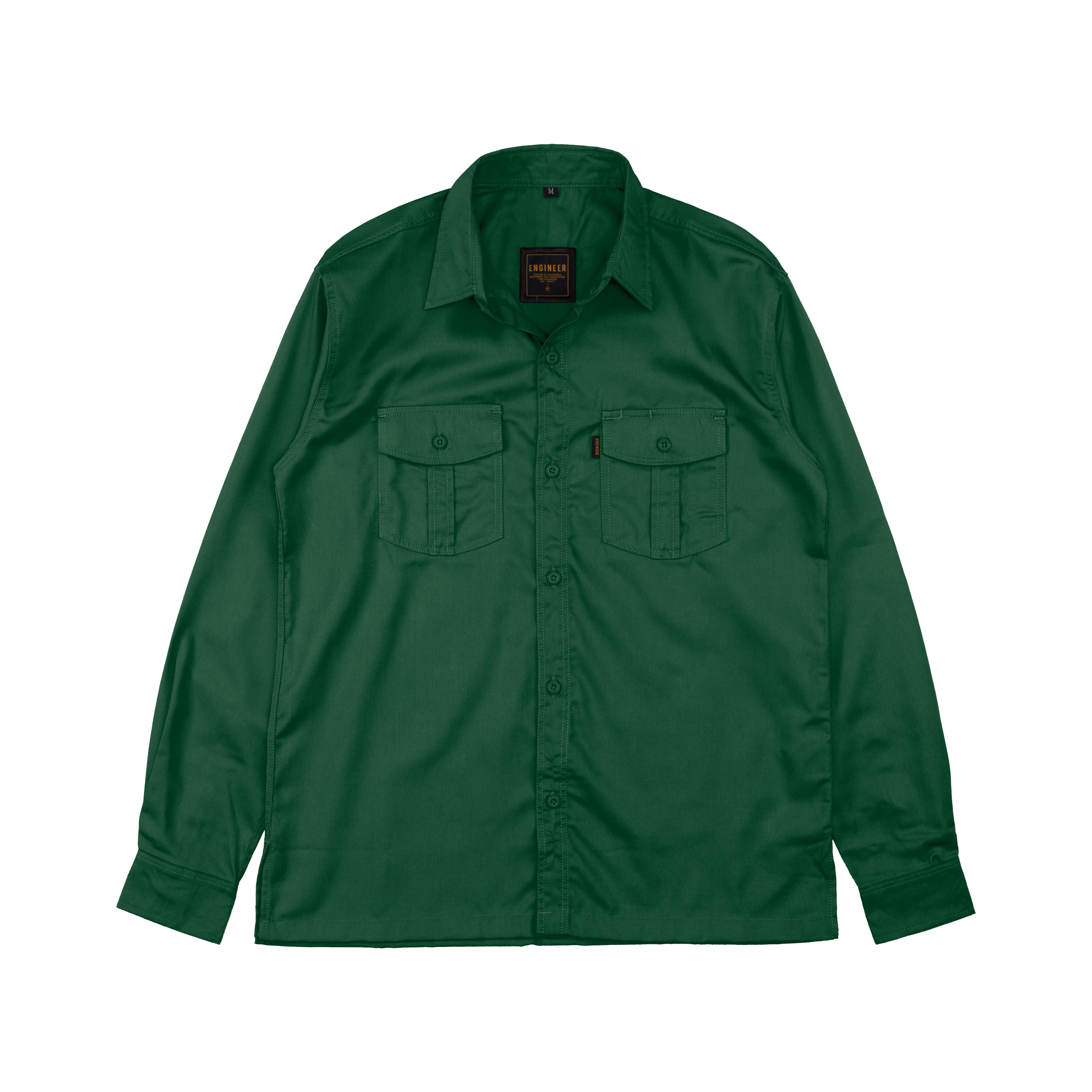 BASIC GREEN LS - Workshirt Basic Regular