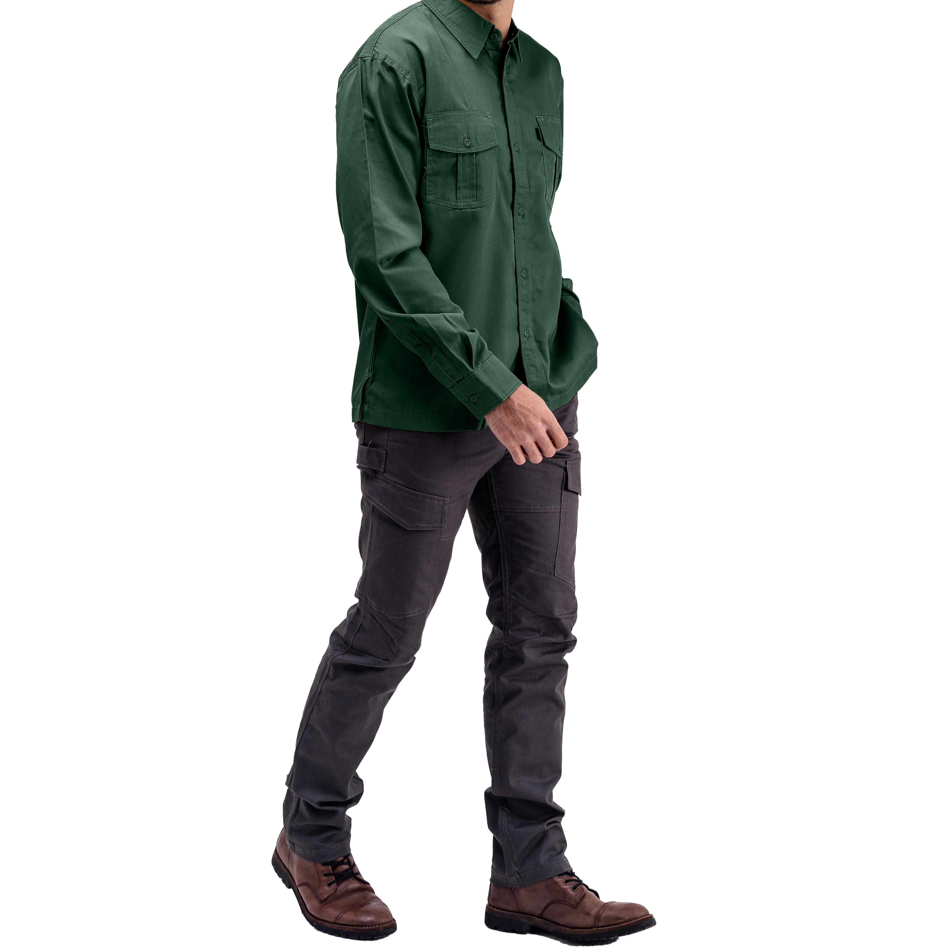 BASIC GREEN LS - Workshirt Basic Regular