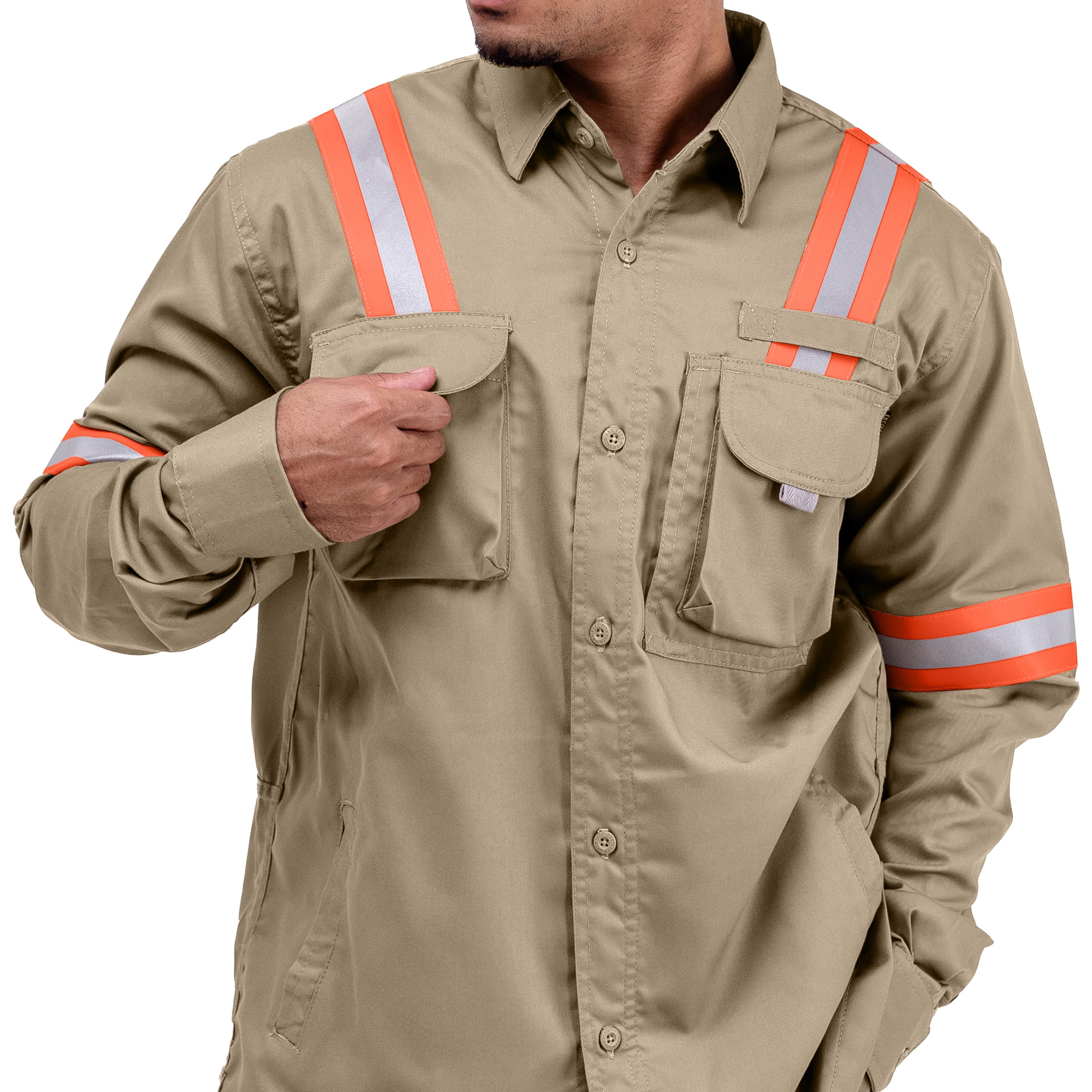 LOGGING KHAKI - Safety Reflector Fieldshirt