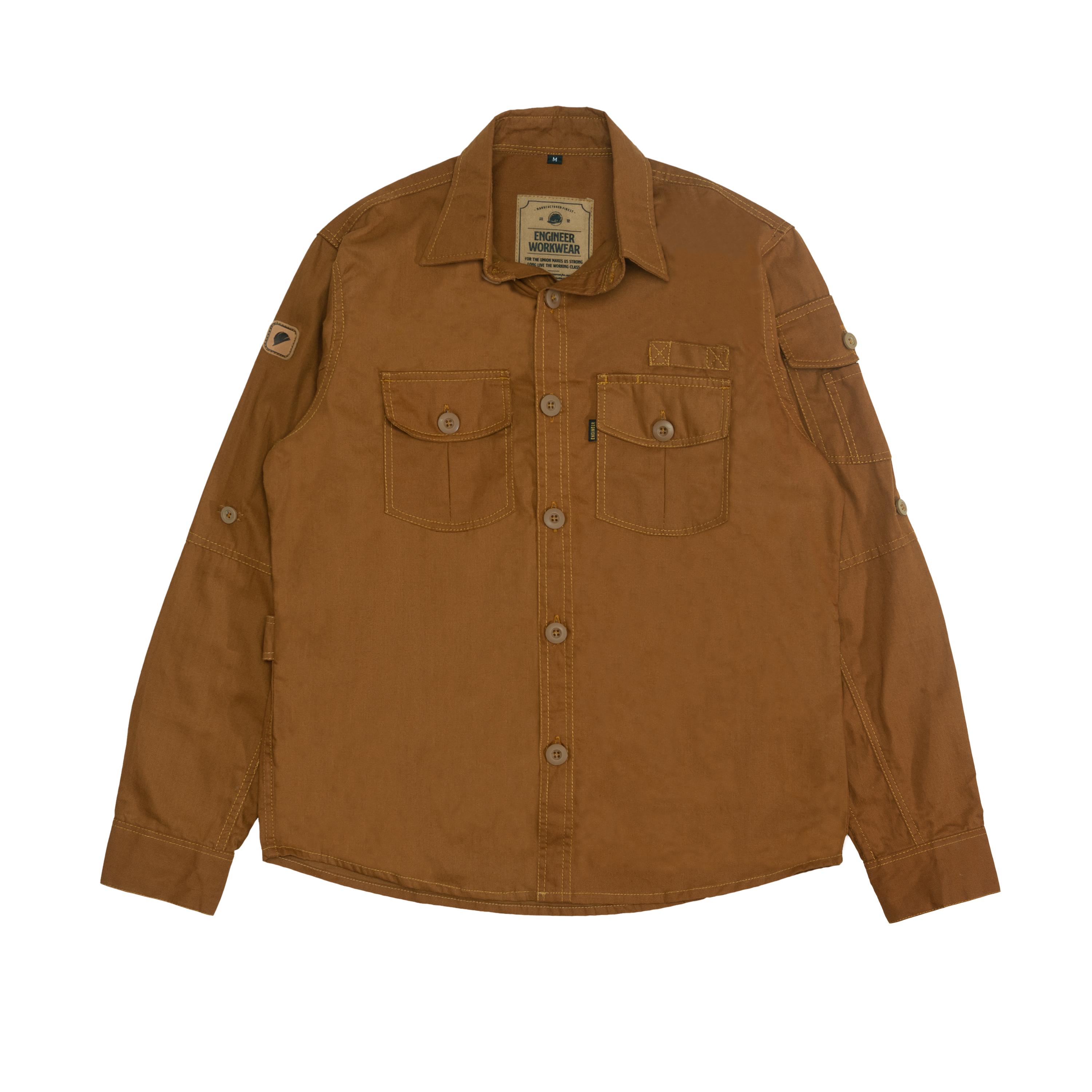 TRACTOR BROWN - Casual Canvas Workshirt
