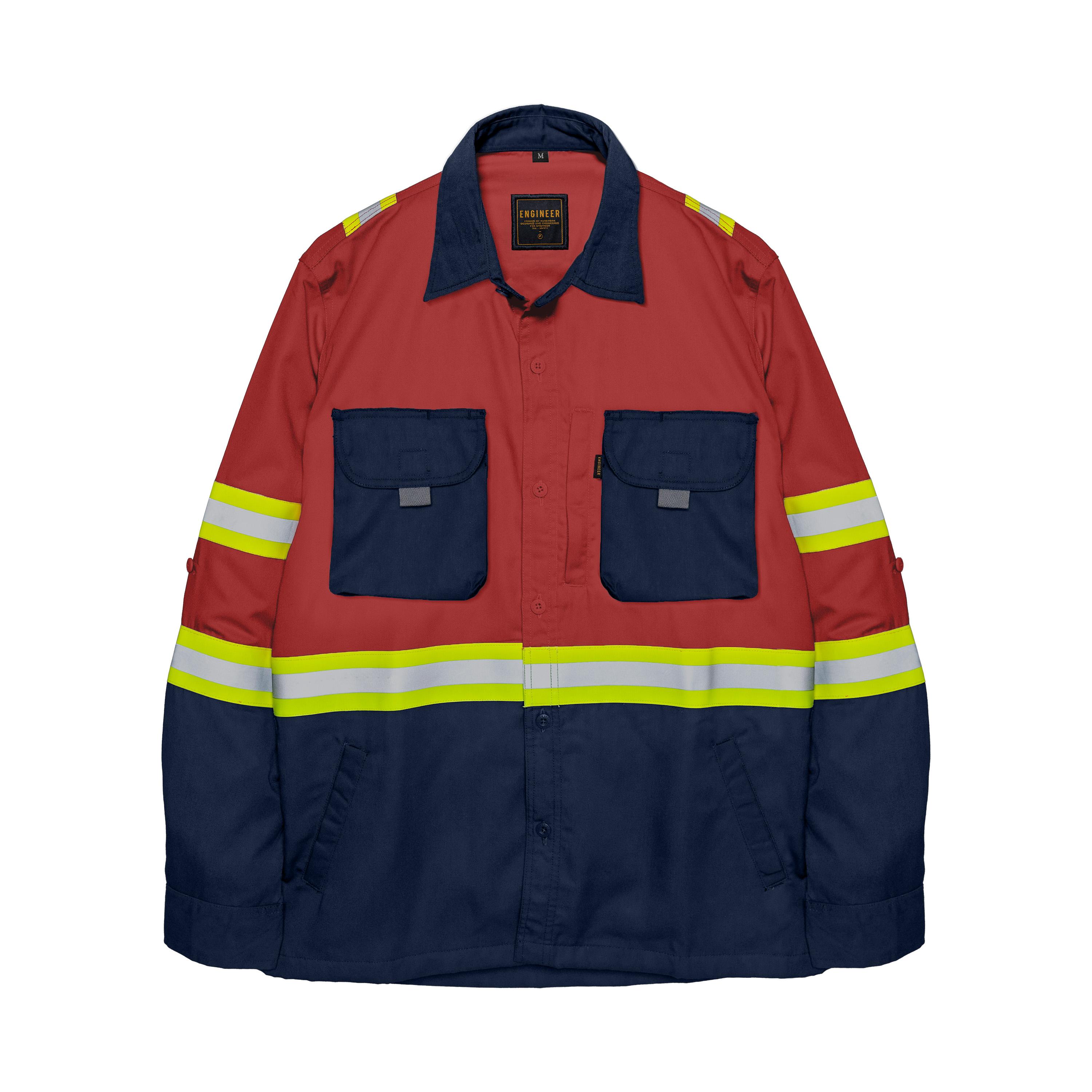 CASTER RED NAVY - Safety Fieldshirt Hi-Vis Series