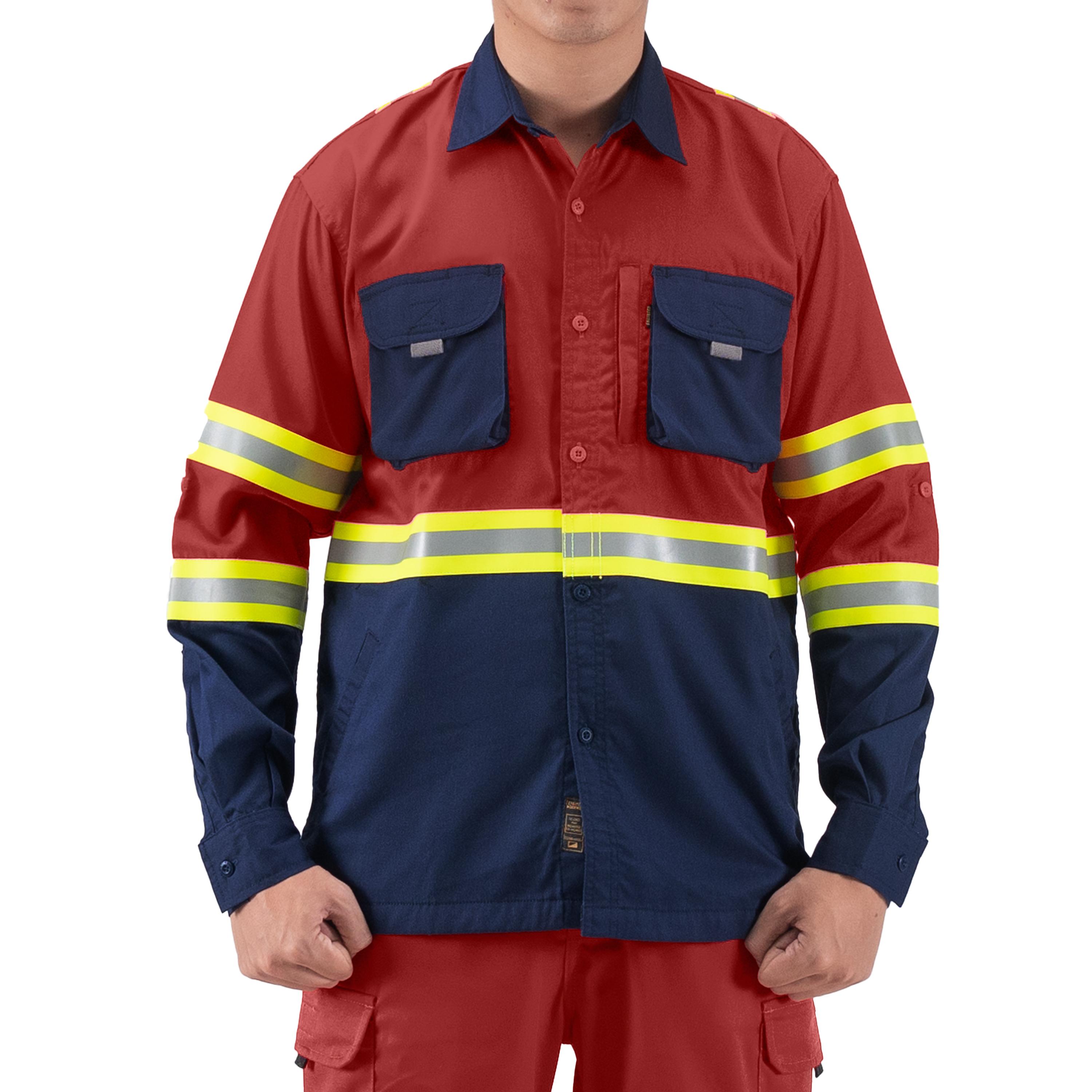 CASTER RED NAVY - Safety Fieldshirt Hi-Vis Series