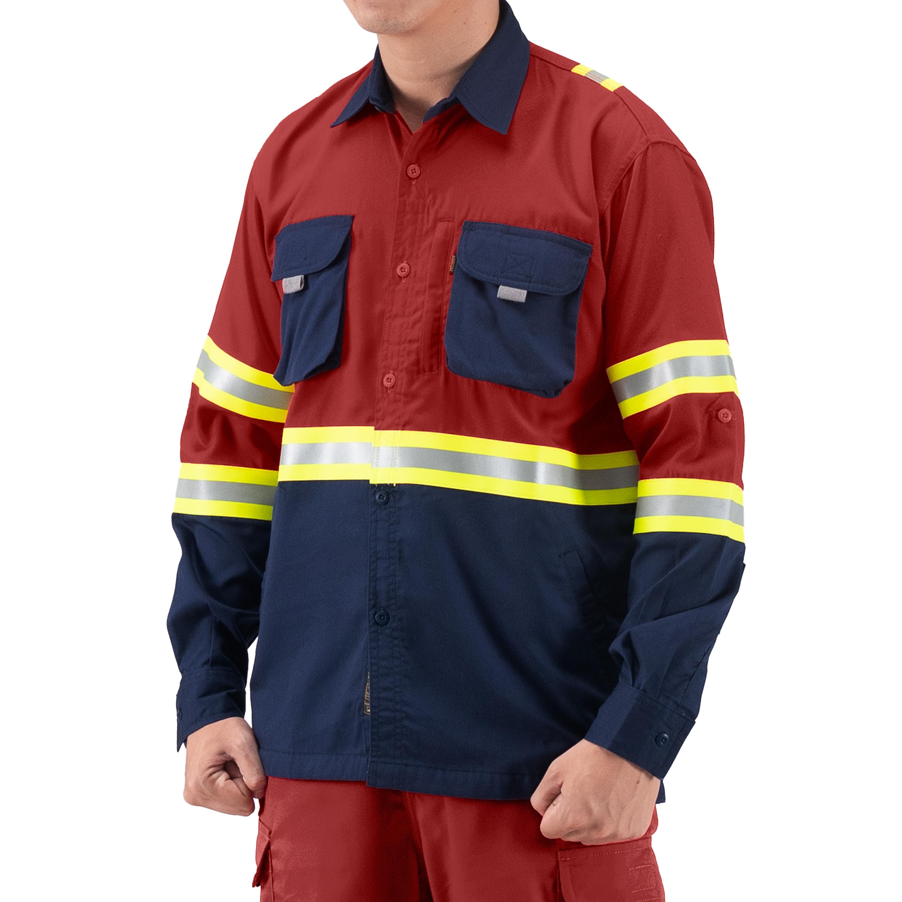 CASTER RED NAVY - Safety Fieldshirt Hi-Vis Series