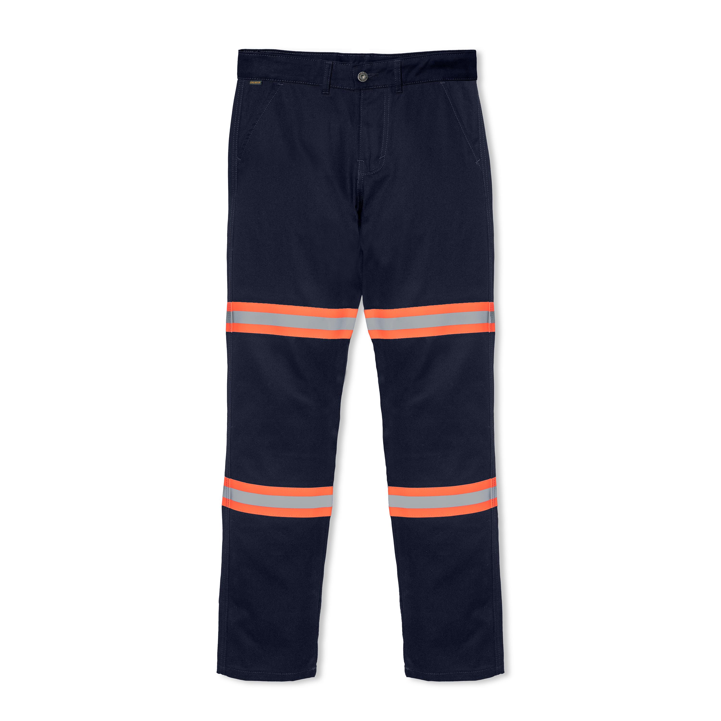 HASLETT NAVY ORANGE - Reflector Chinos Workpants Hi-Vis Series