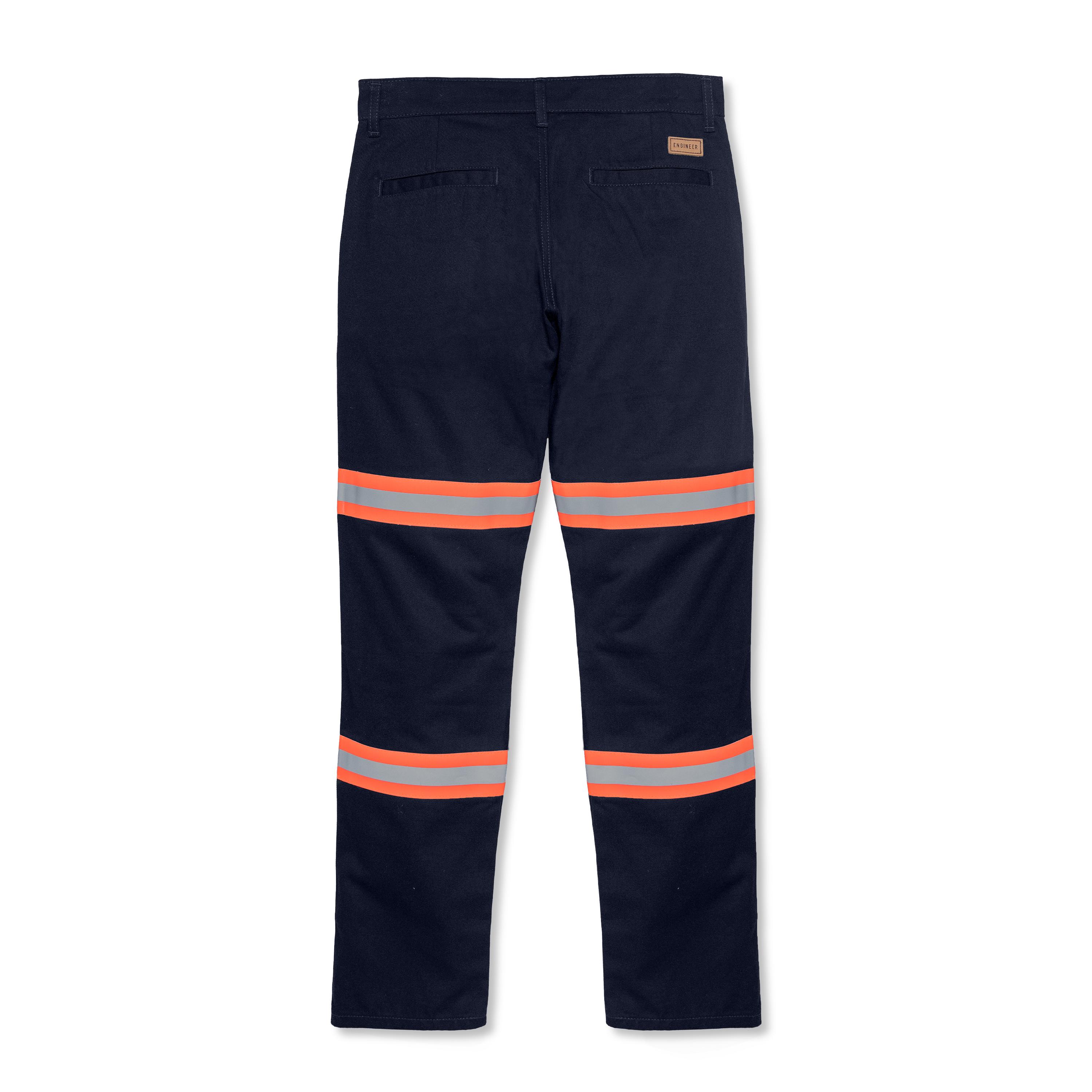HASLETT NAVY ORANGE - Reflector Chinos Workpants Hi-Vis Series