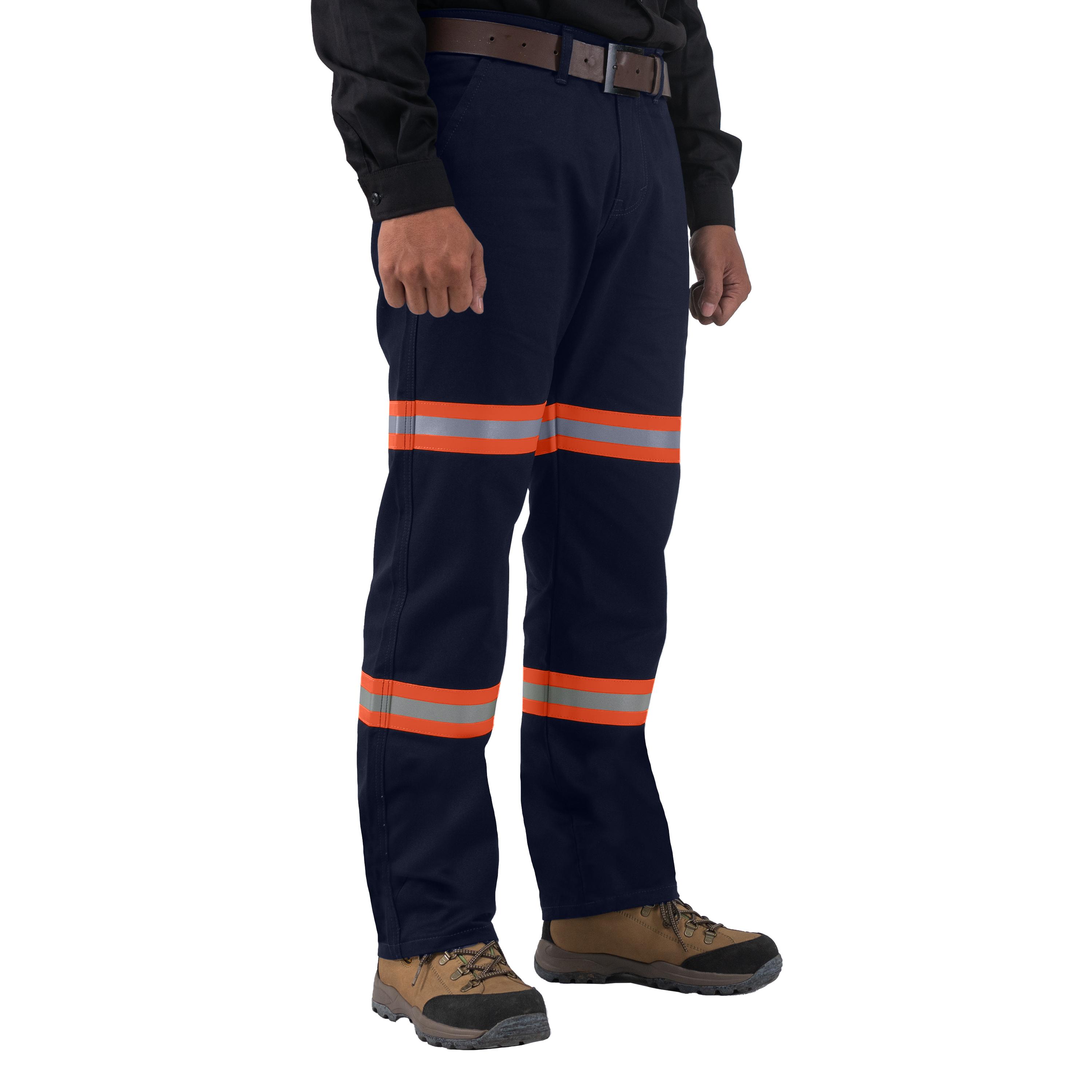 HASLETT NAVY ORANGE - Reflector Chinos Workpants Hi-Vis Series