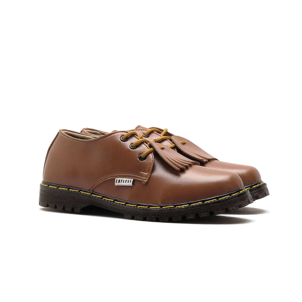 Sepatu Catless Ohio Tan - oxford casual formal Loafers Boots Kulit