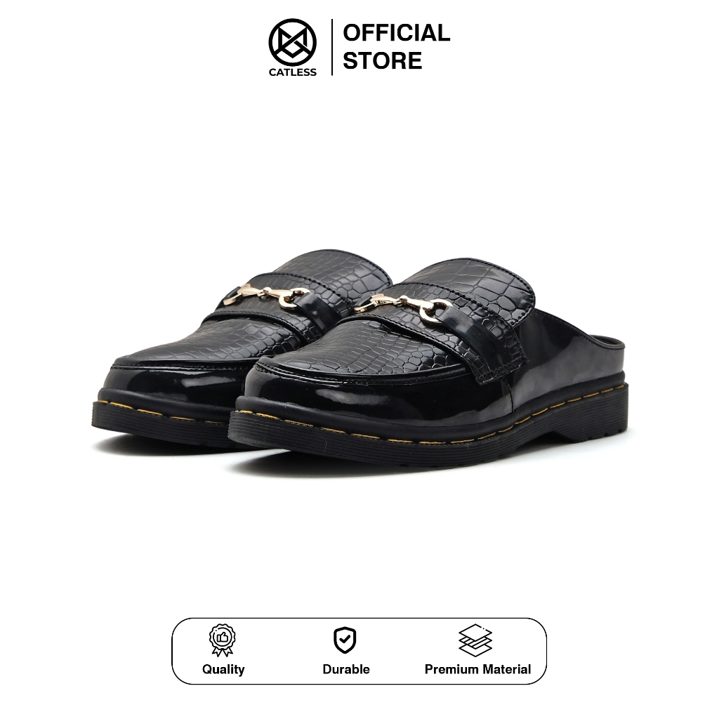 Catless Dark Late - Sandal Slip On Loafers Boots Kulit Wanita