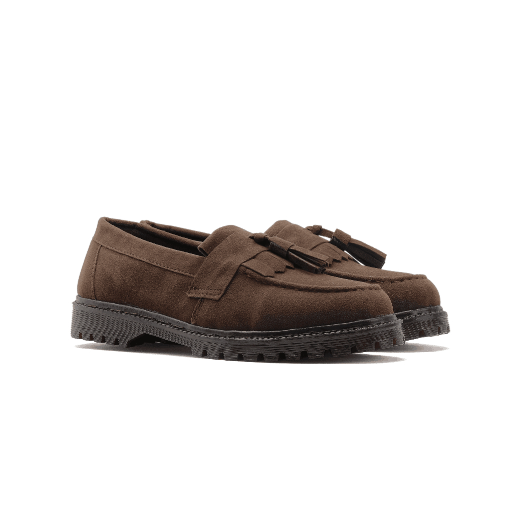 Sepatu Catless Suede Berlin Brown - Sepatu Slip On Pria Loafers Boots Suede