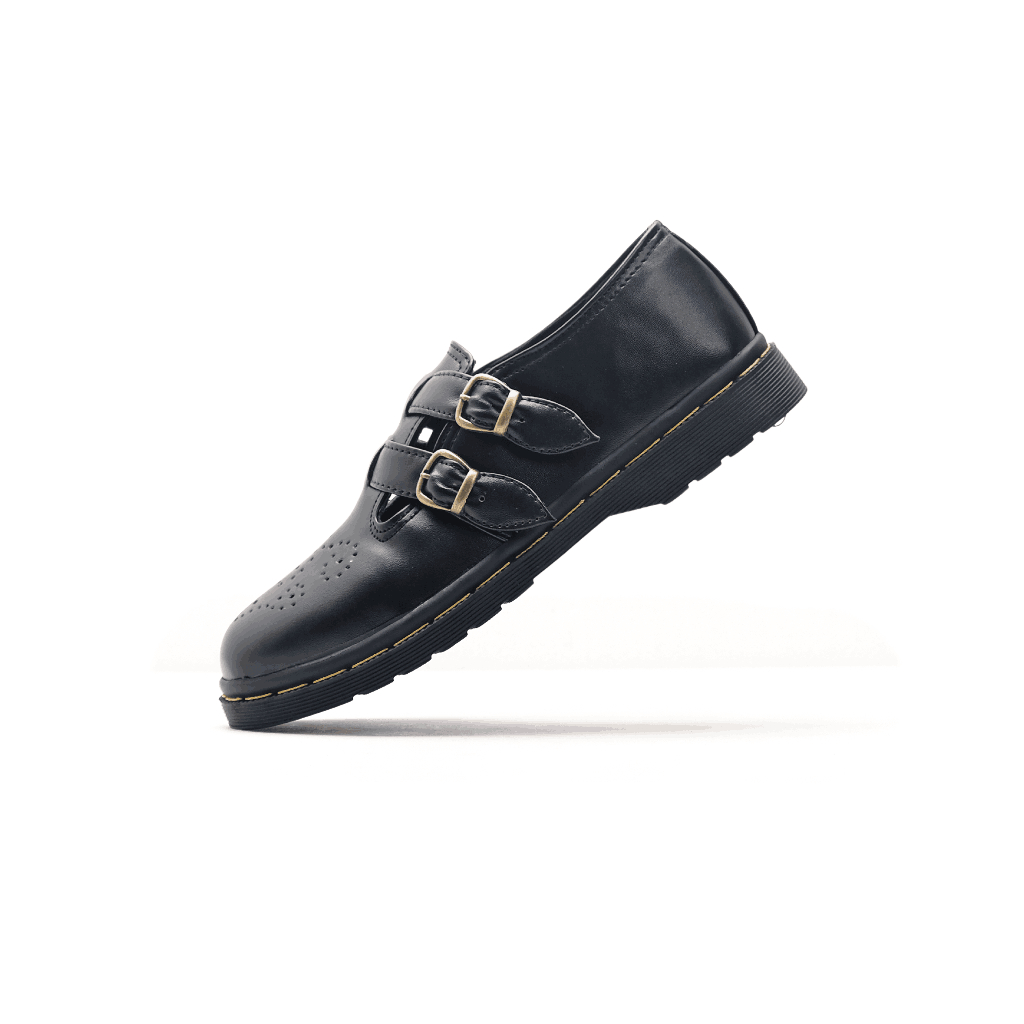 Sepatu Catless Valencia Black - Sepatu Slip On Loafers Boots Kulit Wanita