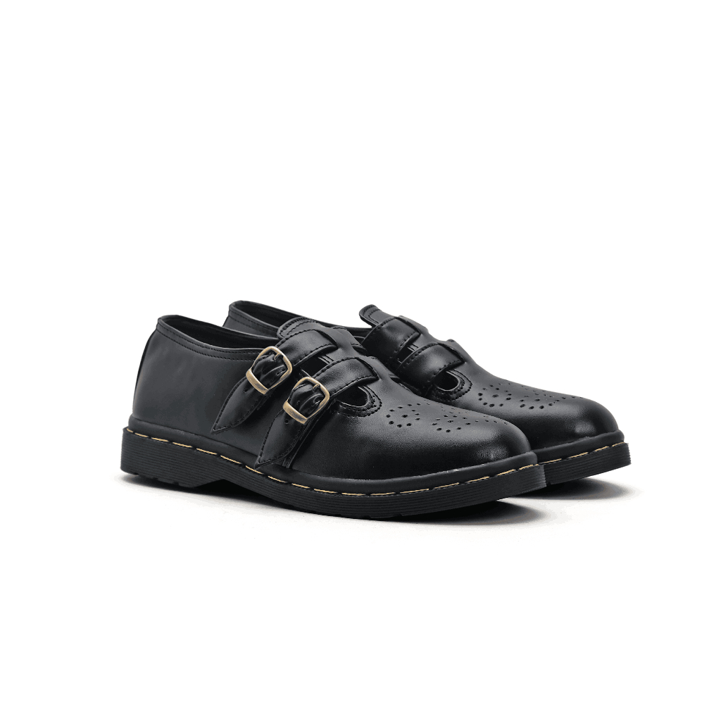 Sepatu Catless Valencia Black - Sepatu Slip On Loafers Boots Kulit Wanita