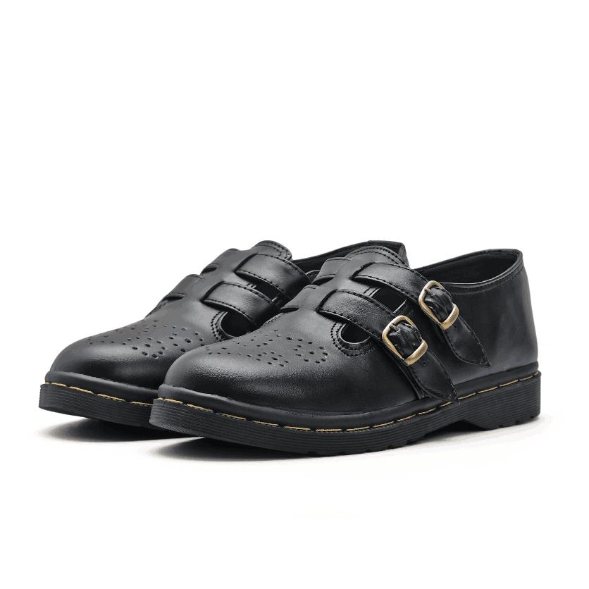 Sepatu Catless Valencia Black - Sepatu Slip On Loafers Boots Kulit Wanita