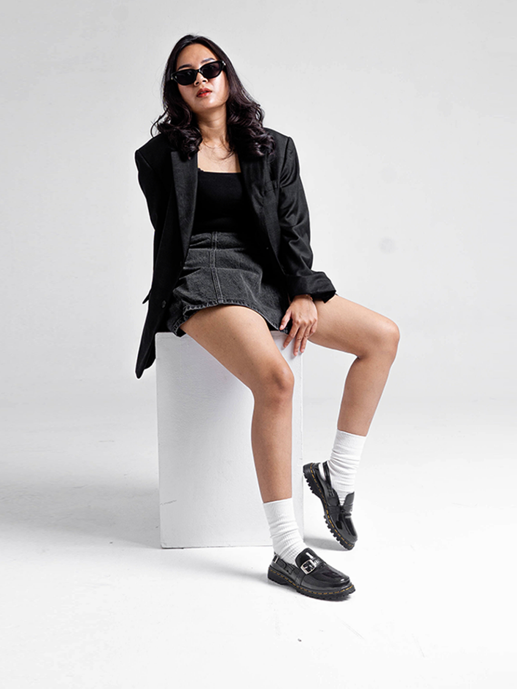 Catless Sevila Black - Sepatu Sandal Slip On Loafers Boots Kulit Wanita