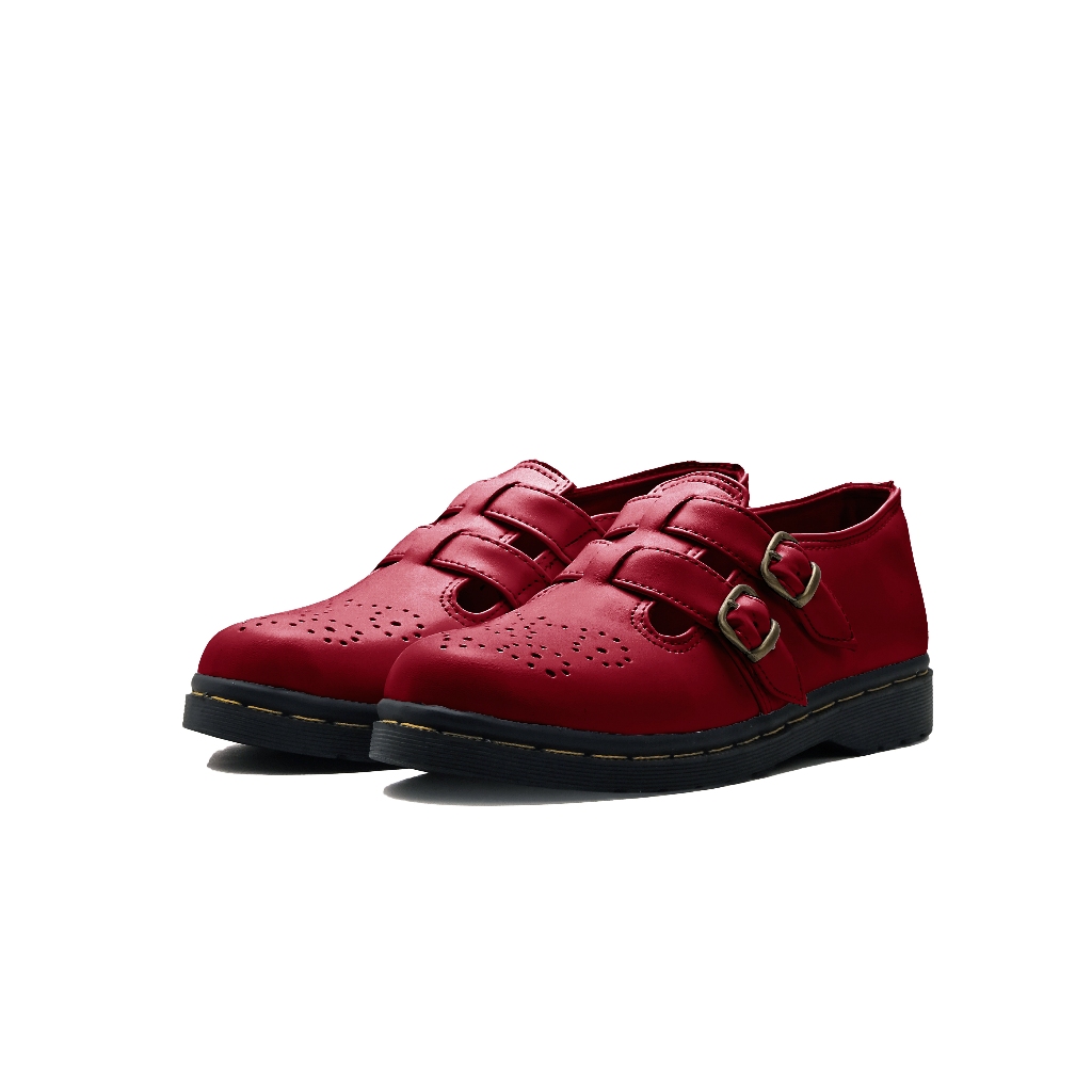 Sepatu Catless Valencia Maroon - Sepatu Slip On Loafers Boots Kulit Wanita