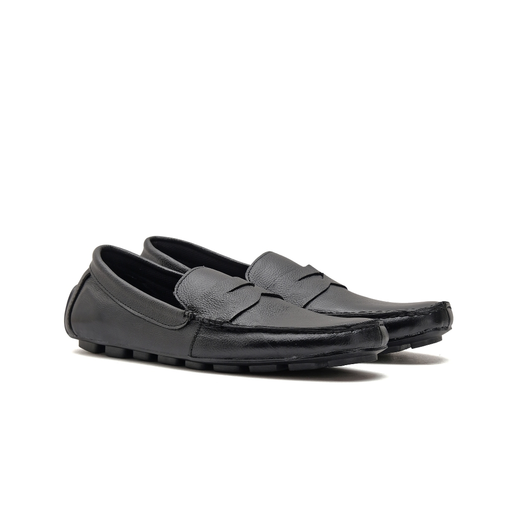 Catless Sepatu Mocassin Pria Neil Hitam | Sepatu Formal Casual Slip On pria Hitam