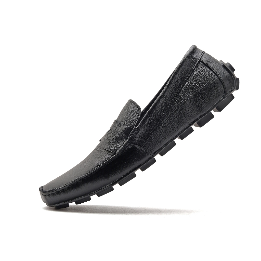 Catless Sepatu Mocassin Pria Neil Hitam | Sepatu Formal Casual Slip On pria Hitam