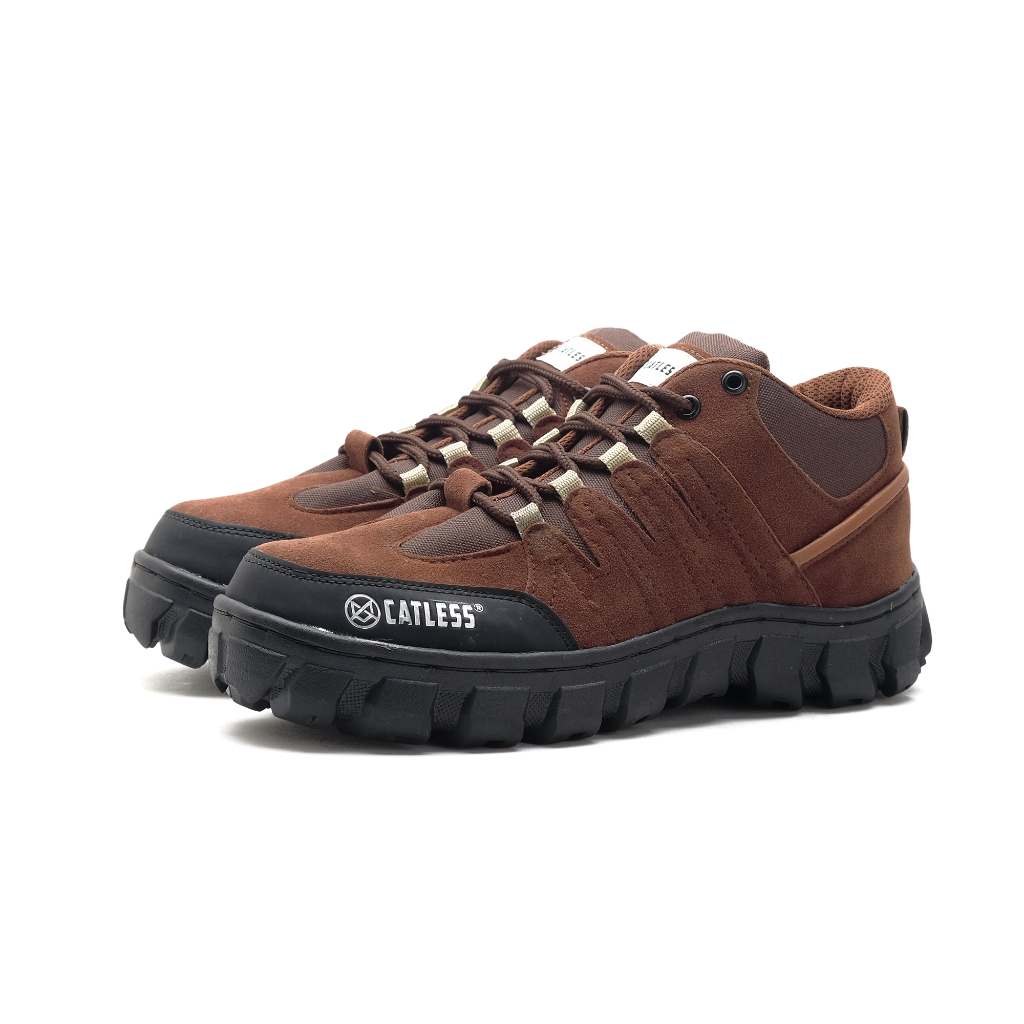 Catless Sepatu boots Safety Pria Everest Brown - Sepatu Outdoor Gunung Pria Dengan Ujung Besi
