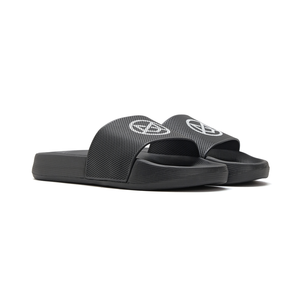 CATLESS Sandal Slip On Pria Karet - Sandal Slide Flip Flop - Sendal Slop - Bils Hitam