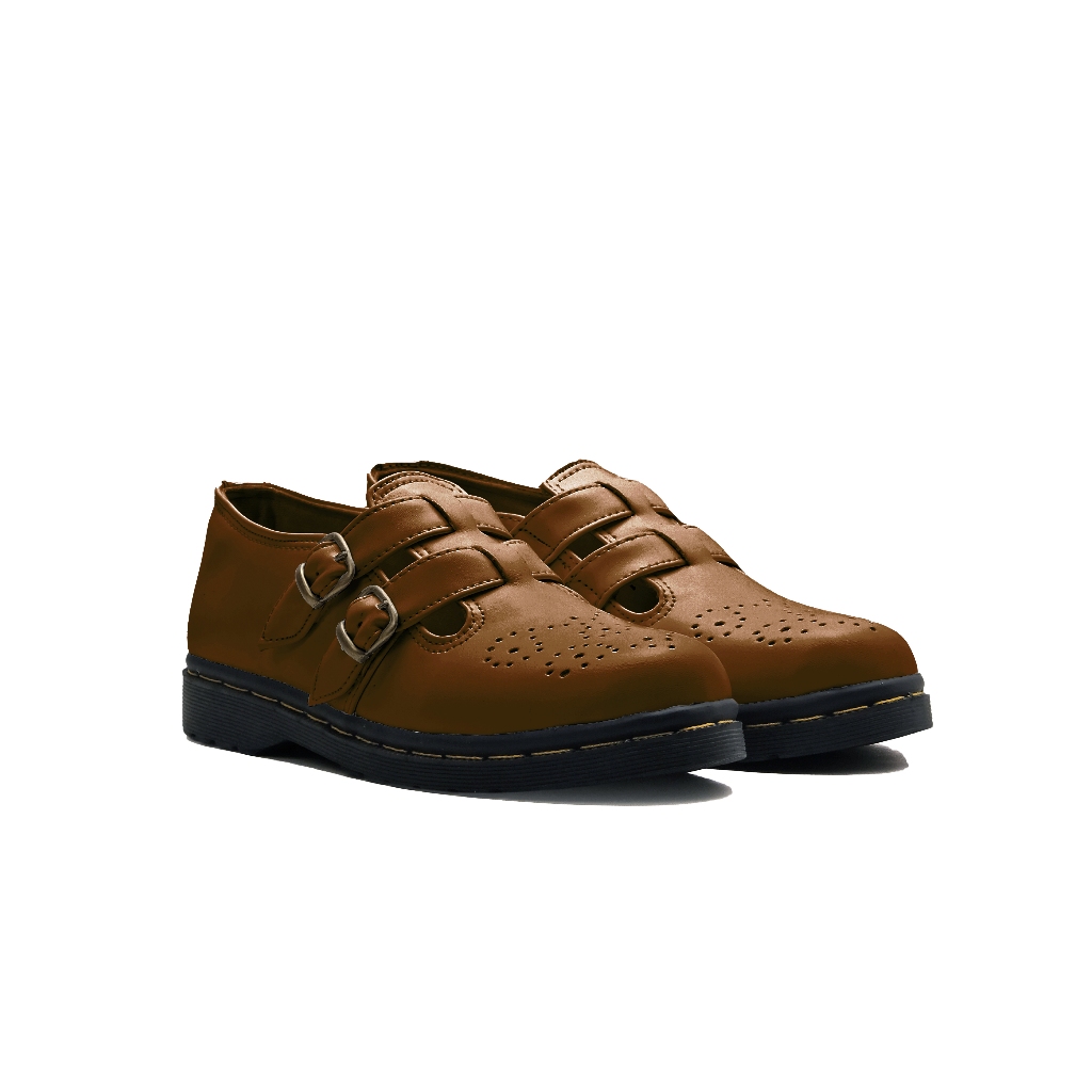 Sepatu Catless Valencia Brown - Sepatu Slip On Loafers Boots Kulit Wanita