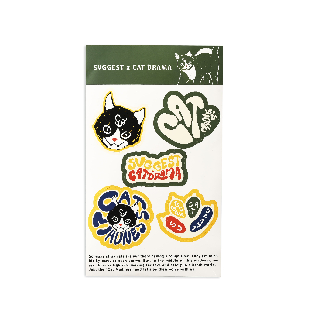 Svggest x Cat Drama Cat Madness Sticker Pack