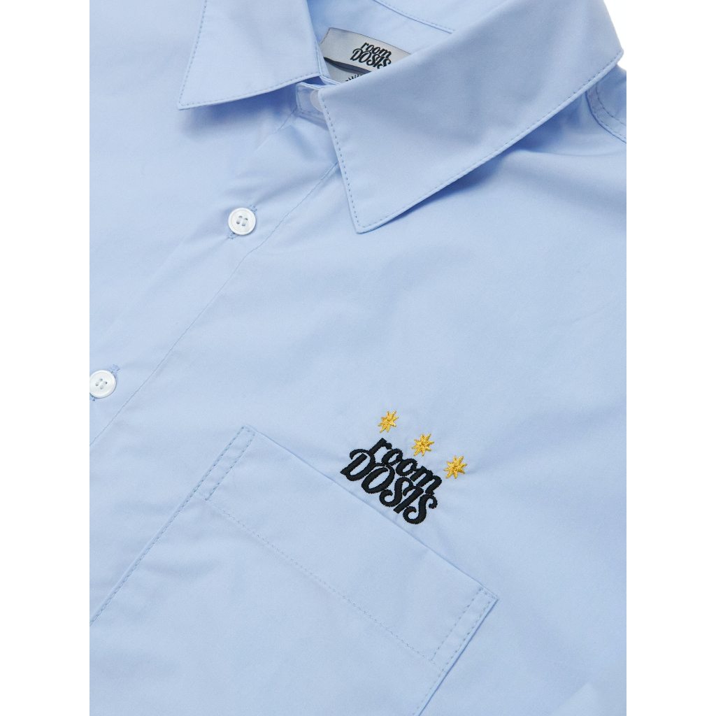 ROOMDOSIS Oversize Star Shirts - Sky Blue
