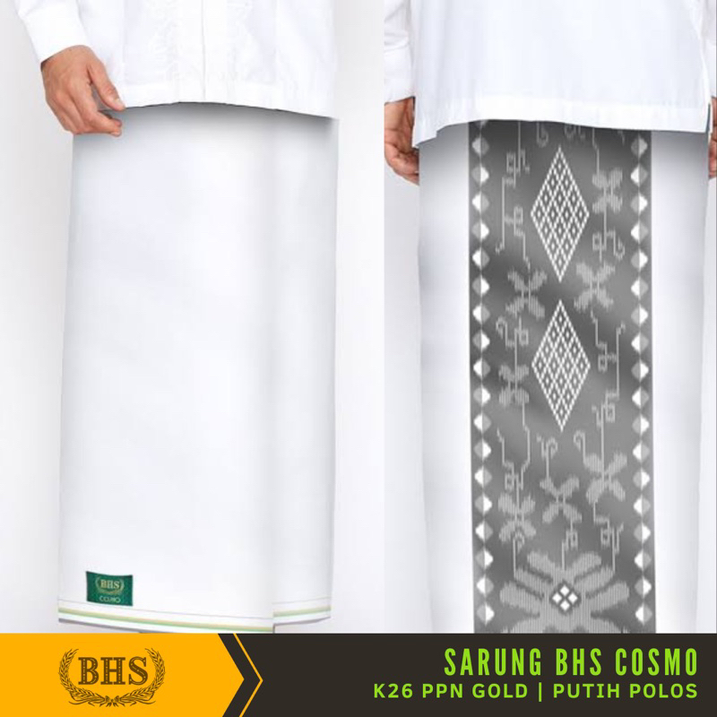 [Garansi Original] 10 Pcs Sarung BHS Cosmo Gold K26 PPN Polos Putih Bahan Viscose Blend Halus dan lembut