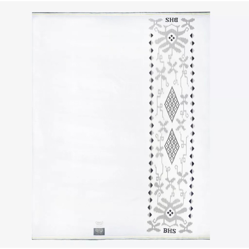[Garansi Original] Sarung BHS Cosmo PPN Silver Motif K26 Warna Putih Polos Tumpal Kembang SELVEDGE JACQUARD