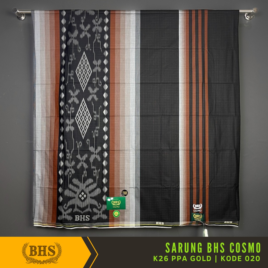 [Garansi Original] Sarung BHS Cosmo Gold Motif K26 PPA Selvedge Jacquard Bahan Viscose Blend Halus dan Lembut