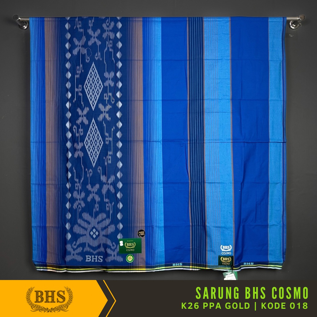 [Garansi Original] Sarung BHS Cosmo Gold Motif K26 PPA Selvedge Jacquard Bahan Viscose Blend Halus dan Lembut