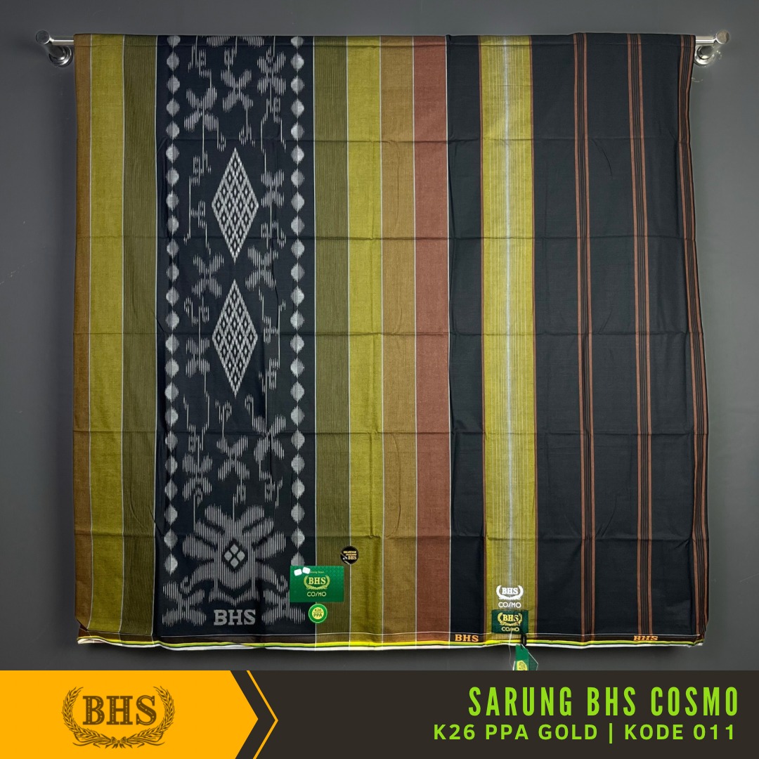 [Garansi Original] Sarung BHS Cosmo Gold Motif K26 PPA Selvedge Jacquard Bahan Viscose Blend Halus dan Lembut