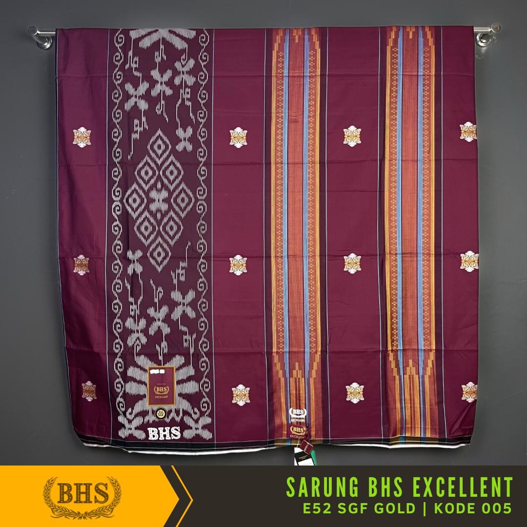 Sarung BHS Excellent Gold Motif E52 SGF - Sarung BHS Excellent Songket Fantasi Gold