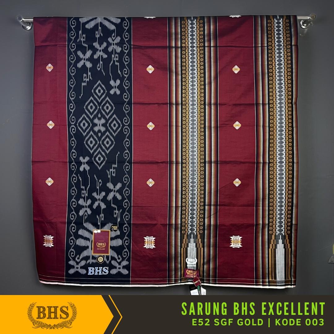 Sarung BHS Excellent Gold Motif E52 SGF - Sarung BHS Excellent Songket Fantasi Gold