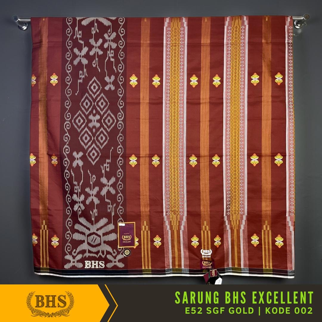 Sarung BHS Excellent Gold Motif E52 SGF - Sarung BHS Excellent Songket Fantasi Gold