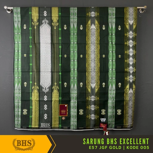 Image of Sarung BHS Excellent Gold Motif E57 JGF Jacquard Gunung Fantasi Bahan Mercerized Full Timbul Halus dan Lembut [Garansi Original]