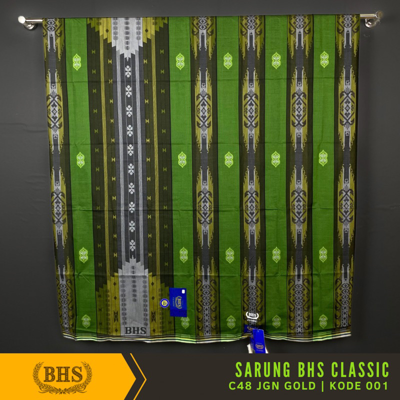 Sarung BHS Classic Gold Motif C48 JGN Jacquard Gunung Nusantara Bahan Mercerized Cotton Mix Halus dan Lembut [Garansi Original]
