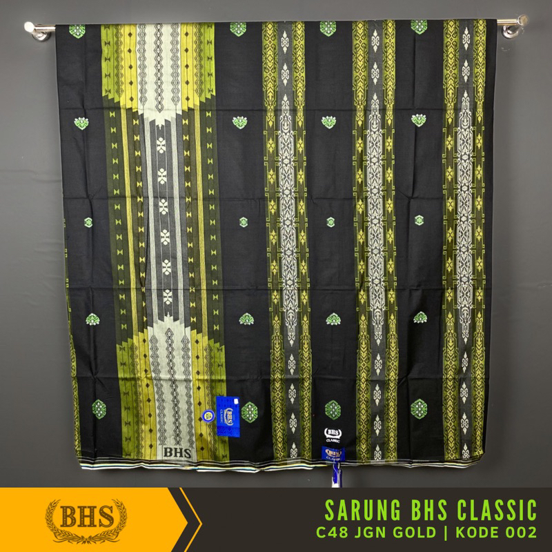 Sarung BHS Classic Gold Motif C48 JGN Jacquard Gunung Nusantara Bahan Mercerized Cotton Mix Halus dan Lembut [Garansi Original]