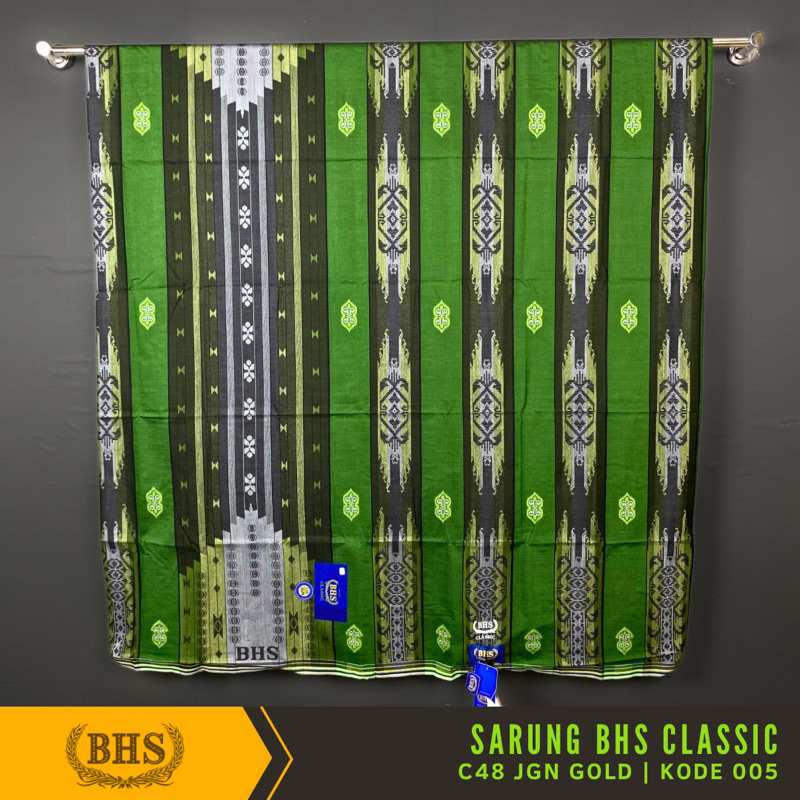 Sarung BHS Classic Gold Motif C48 JGN Jacquard Gunung Nusantara Bahan Mercerized Cotton Mix Halus dan Lembut [Garansi Original]
