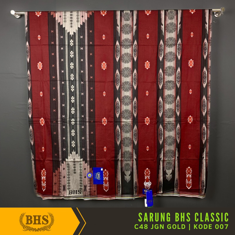 Sarung BHS Classic Gold Motif C48 JGN Jacquard Gunung Nusantara Bahan Mercerized Cotton Mix Halus dan Lembut [Garansi Original]